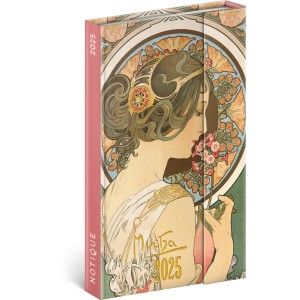 Mgnessel zrd agenda Alphonse Mucha 2025, 13 x 21 cm (naptr)